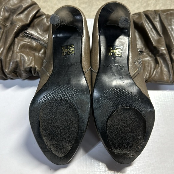 Aldo Matsushima Grey Knee Boots Heels Size 6.5 PreOwned - Picture 6 of 8